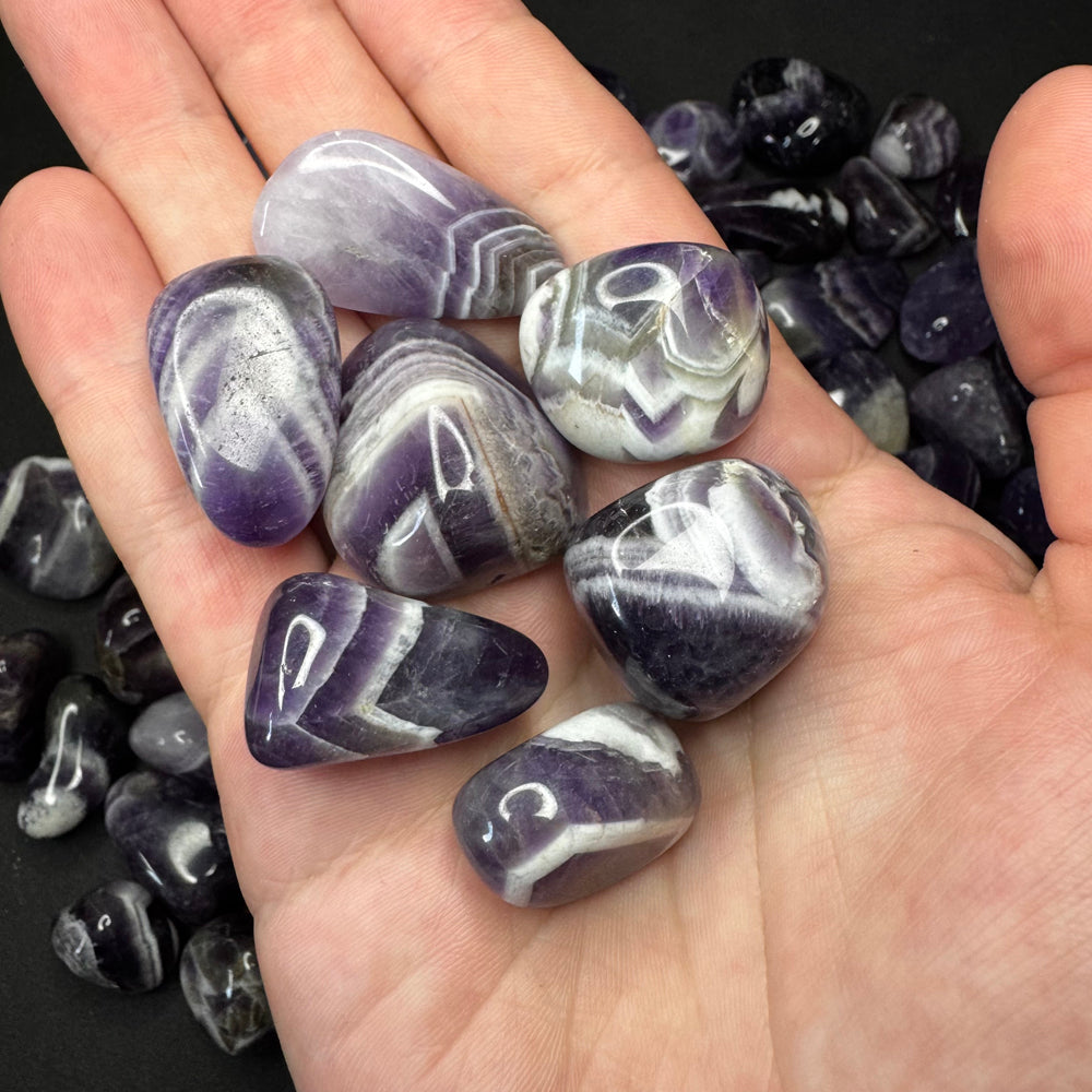 Chevron Amethyst tumbled stone