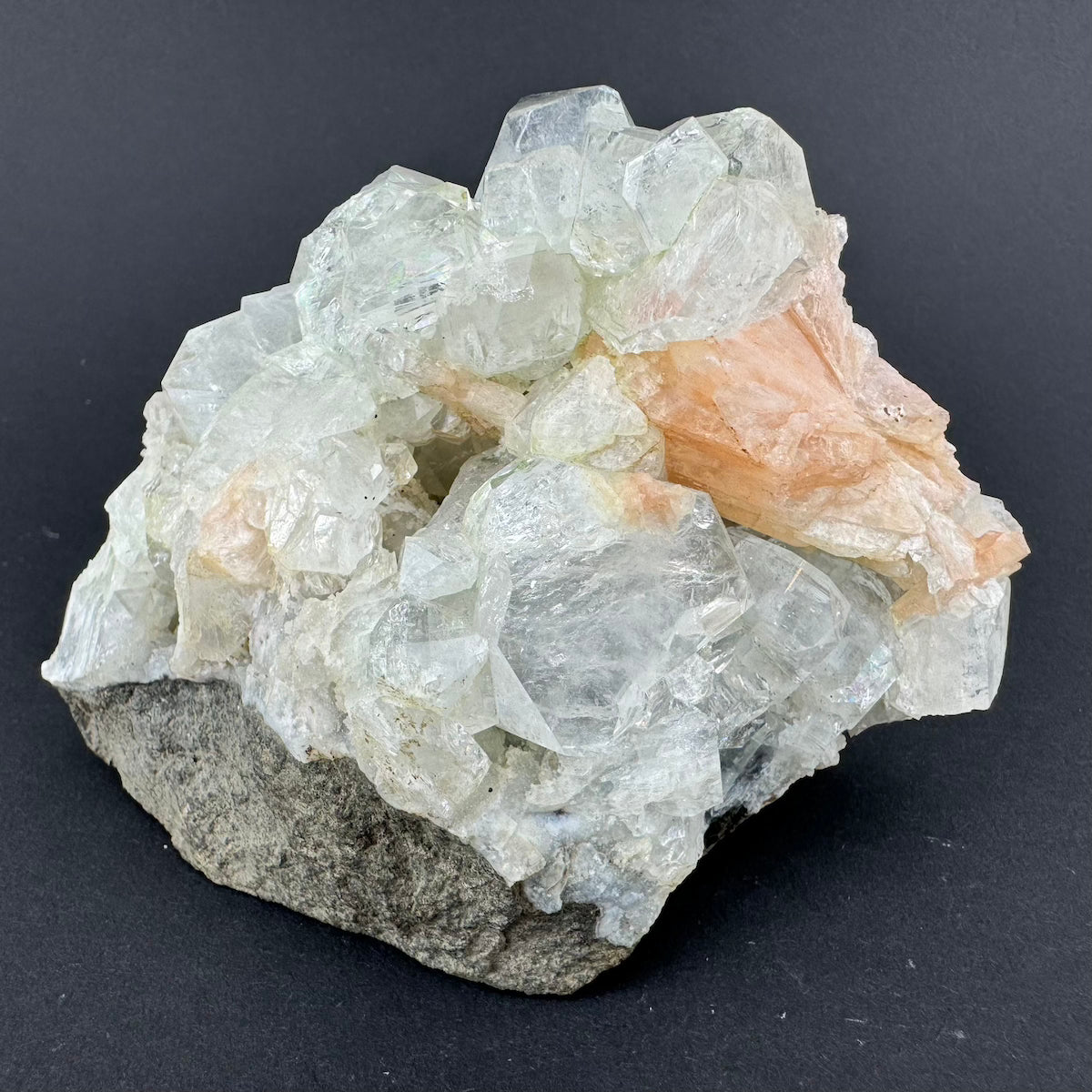 Apophyllite with Stilbite and Chalcedony