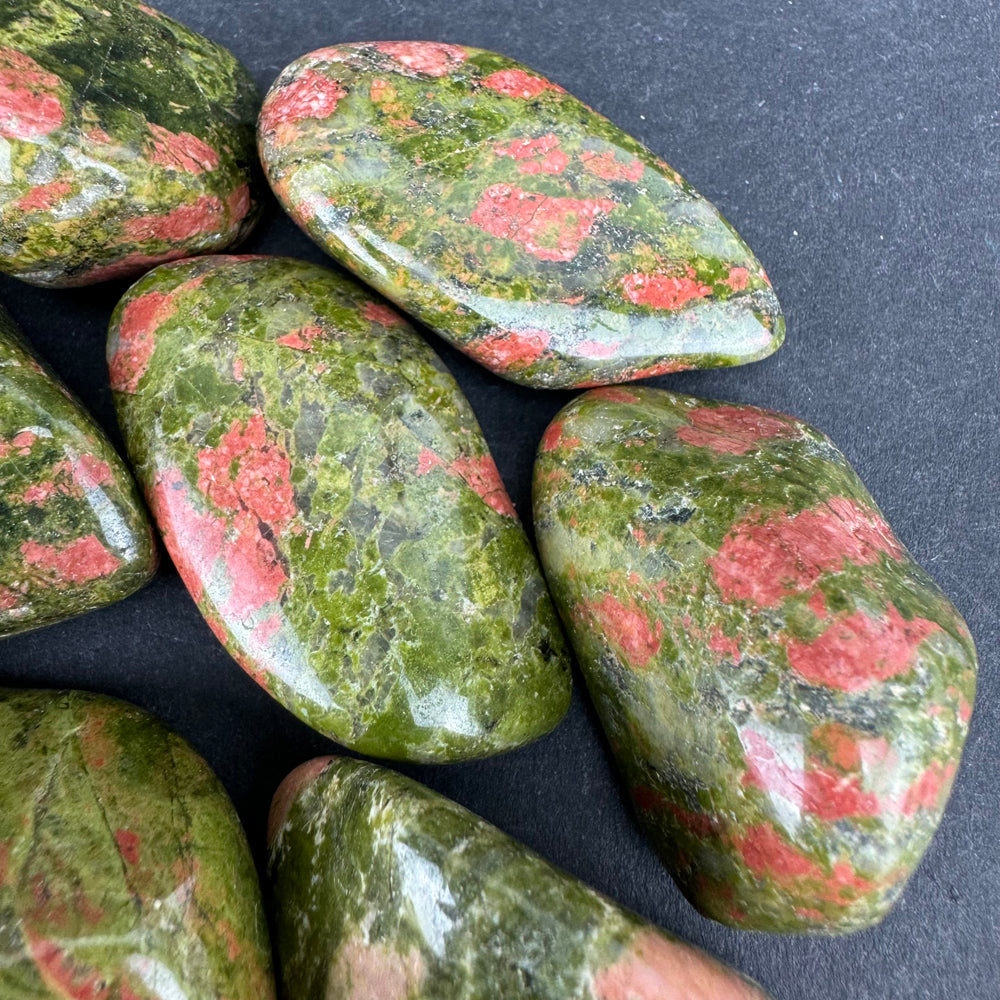 Unakite tumbled stone