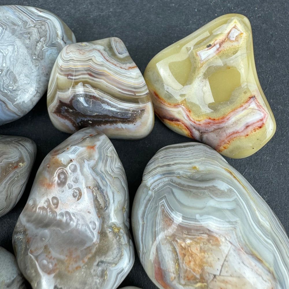 Crazy Lace Agate tumbled stone