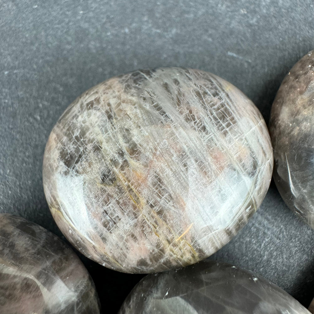 Black Moonstone tumbled stone