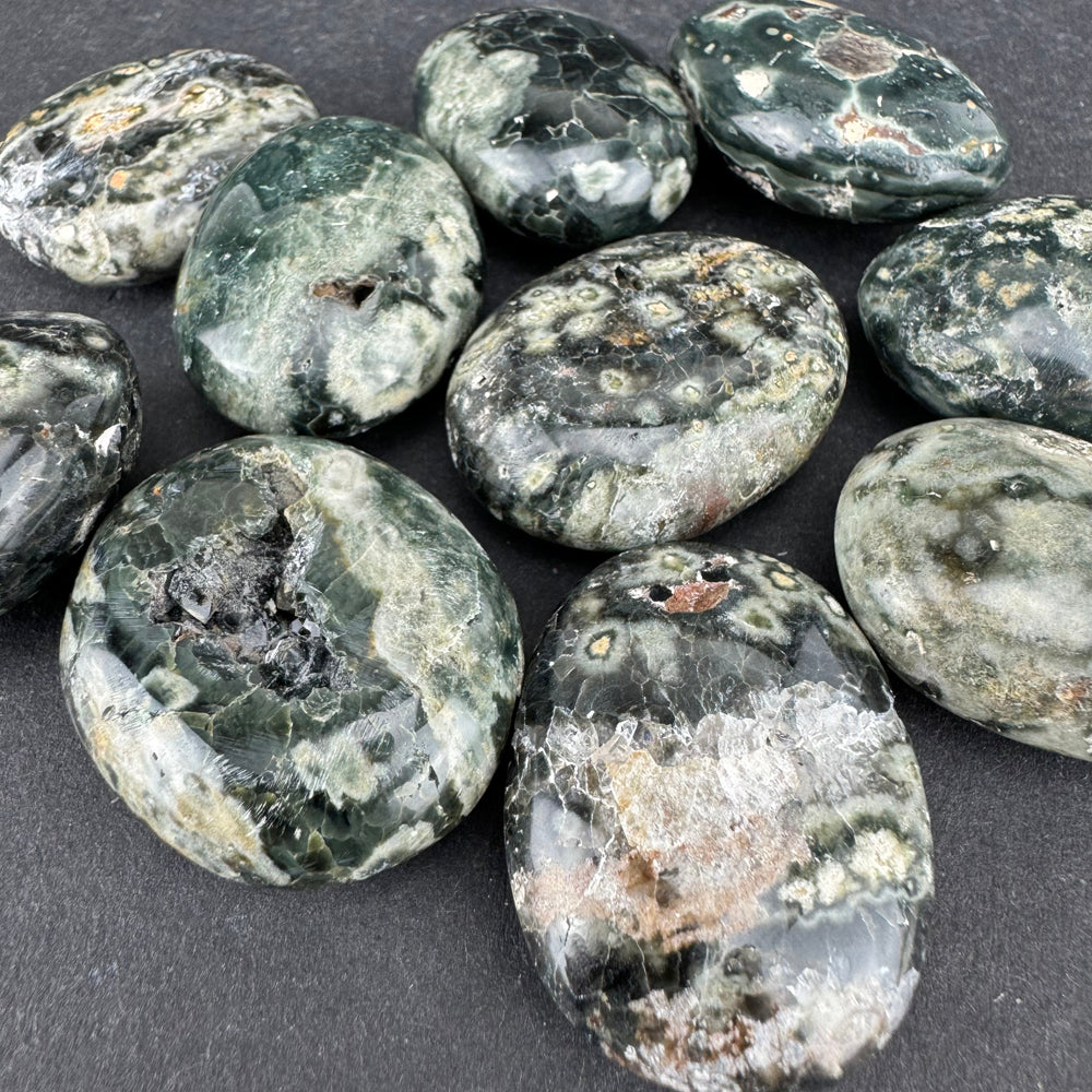 Green Ocean Jasper tumbled stone