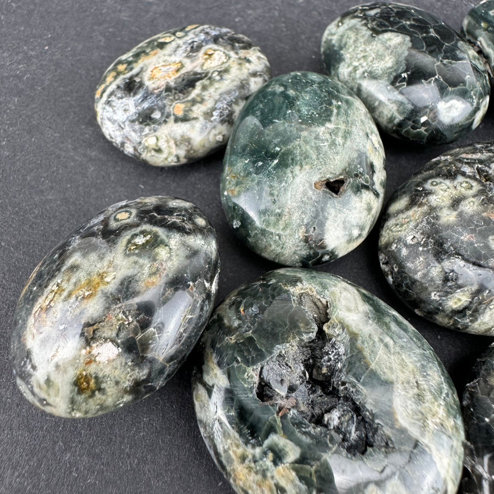 Green Ocean Jasper tumbled stone