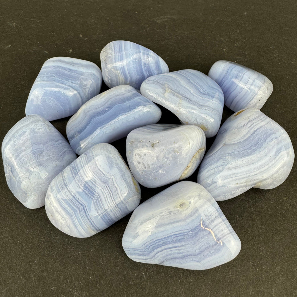 Blue Lace Agate tumbled stone