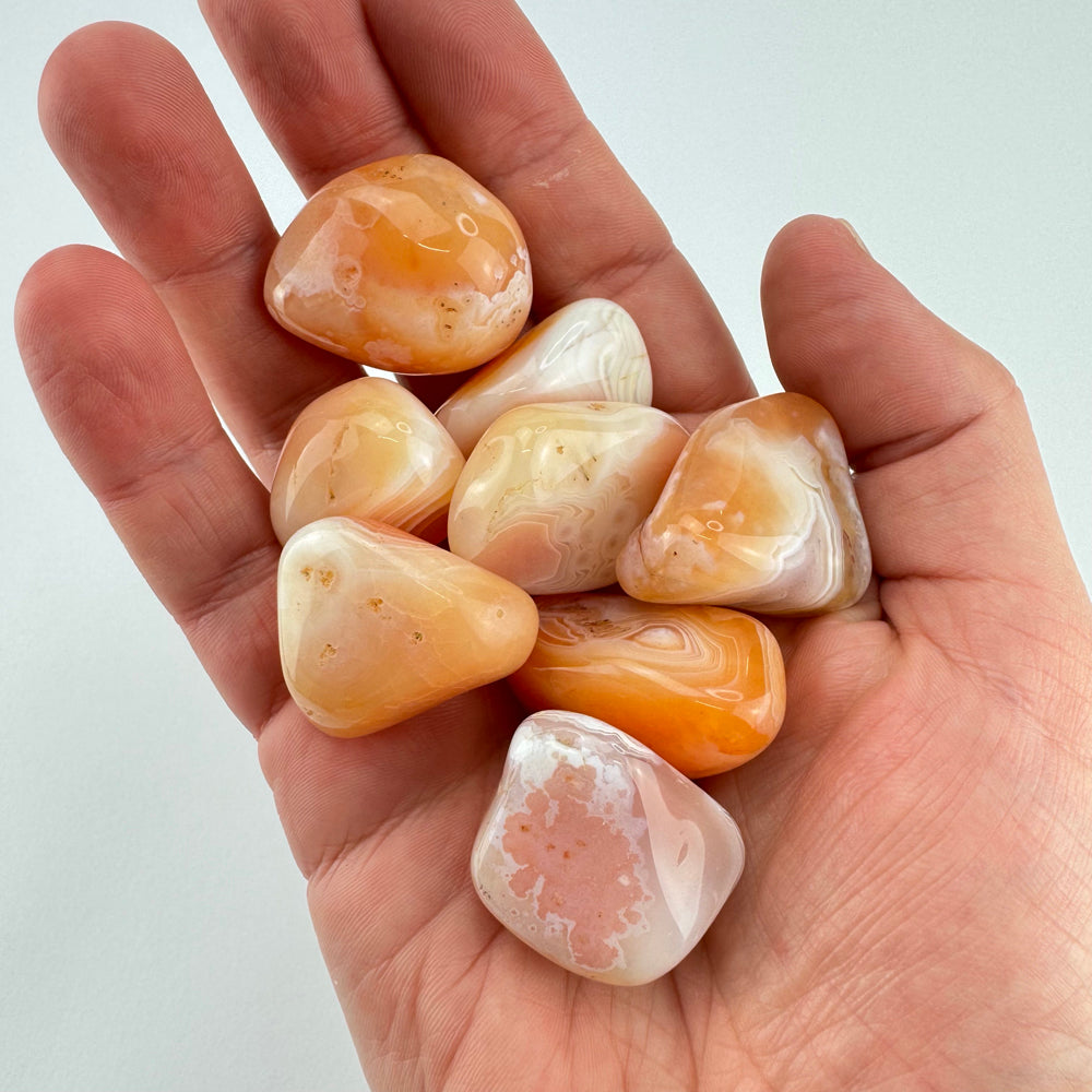 Abrikoos Agaat trommelsteen