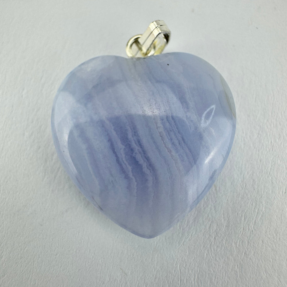Blue Lace Agaat kettinghanger hart