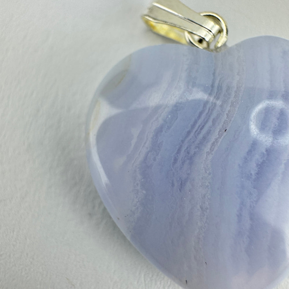 Blue Lace Agaat kettinghanger hart
