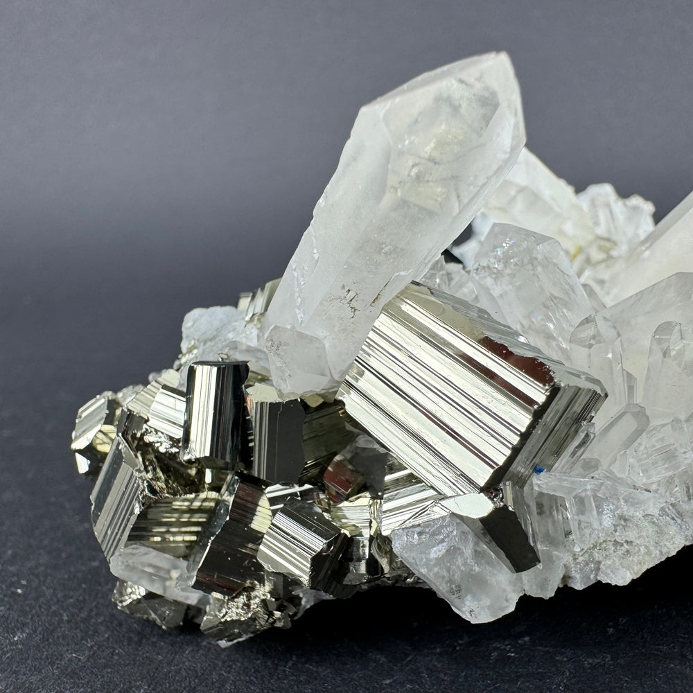 Pyrite on Quartz