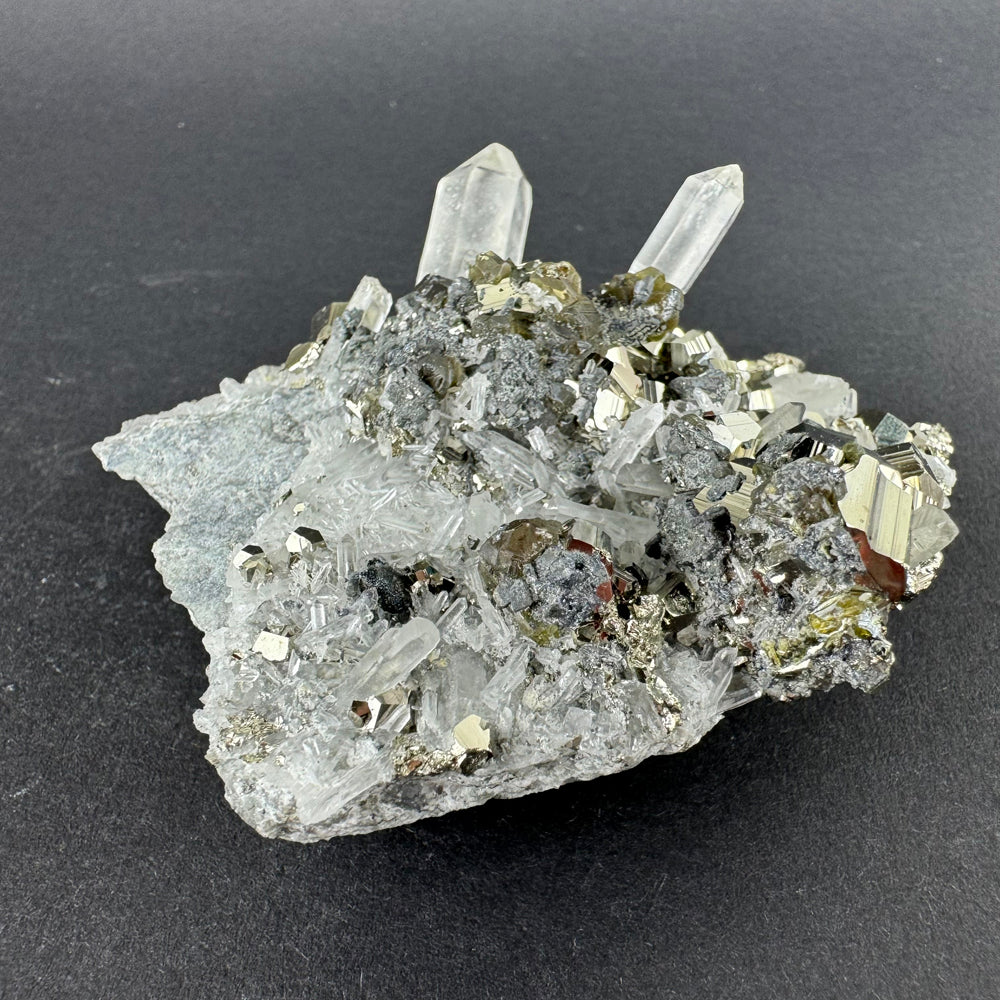 Pyrite on Quartz