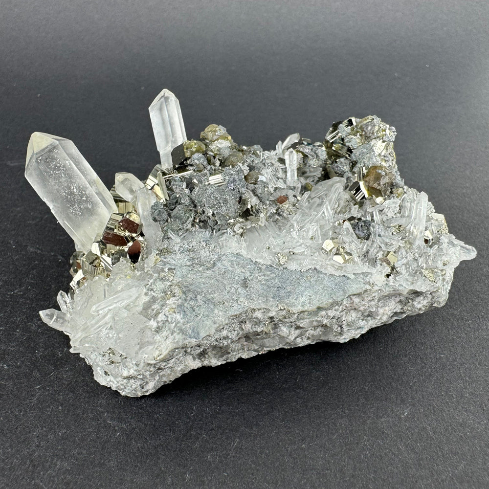 Pyrite on Quartz