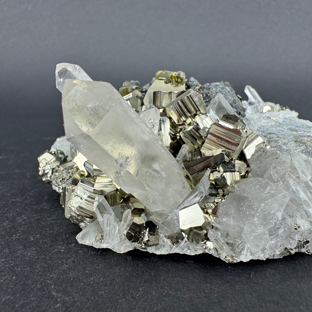 Pyrite on Quartz