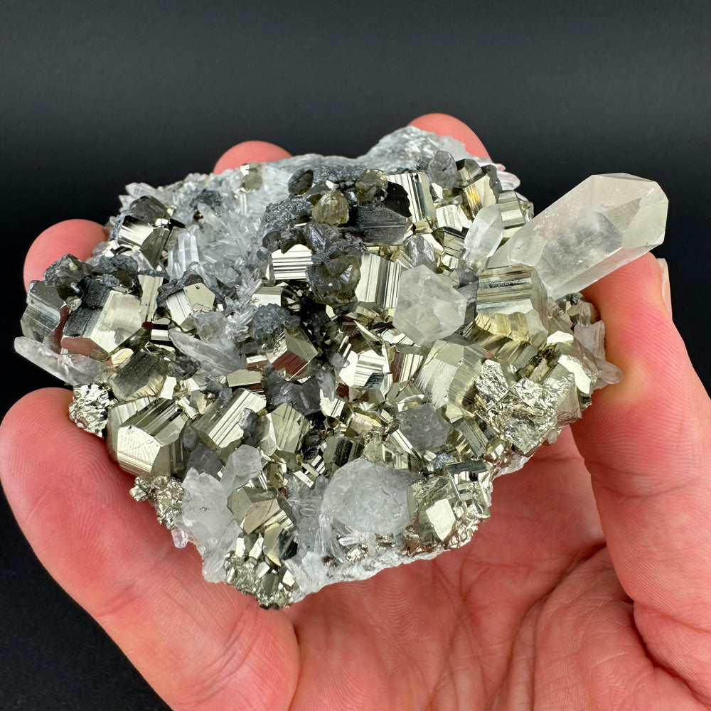 Pyrite on Quartz