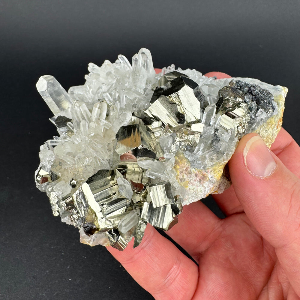 Pyrite on Quartz