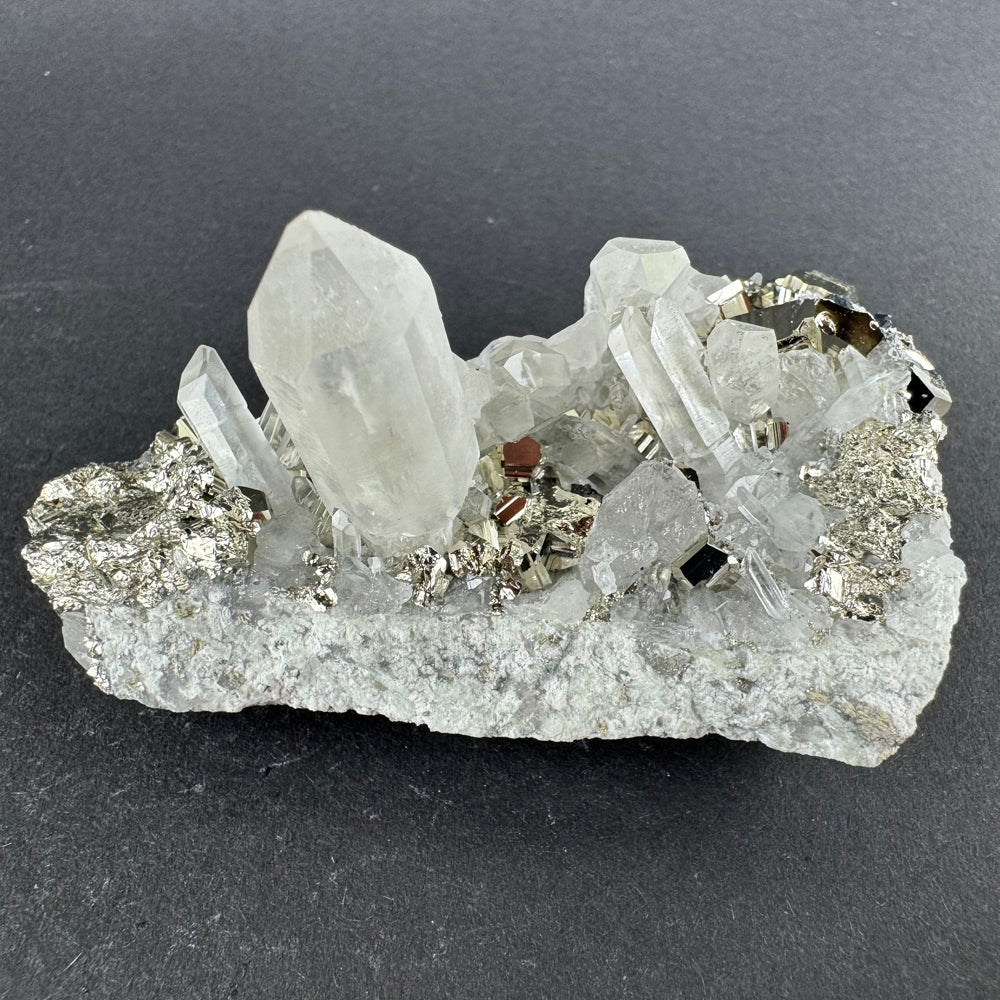 Pyrite on Quartz