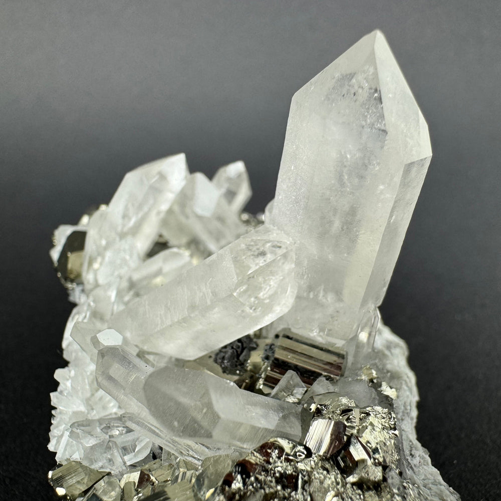 Pyrite on Quartz