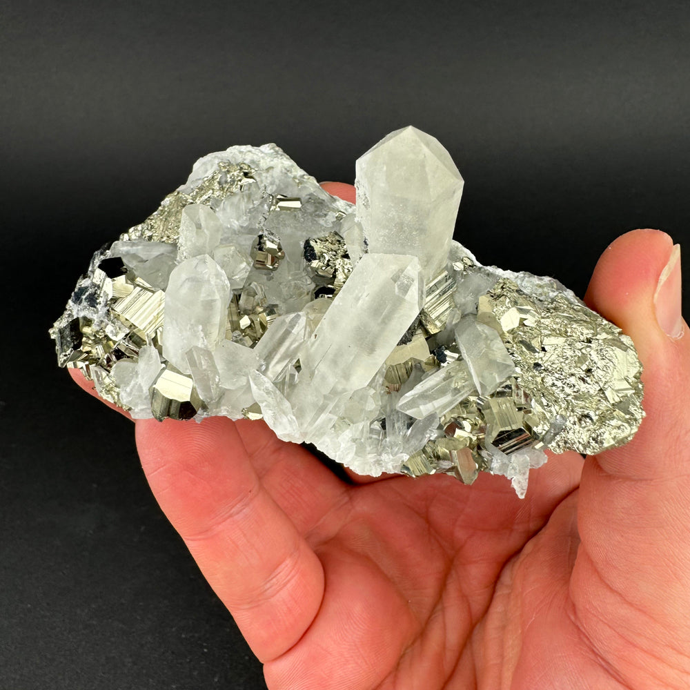 Pyrite on Quartz