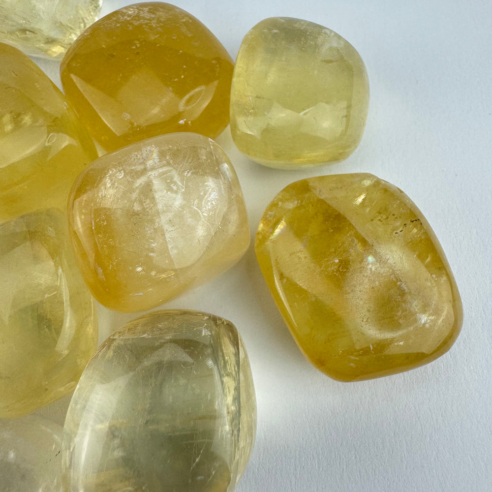 Geel Gouden Calciet trommelsteen