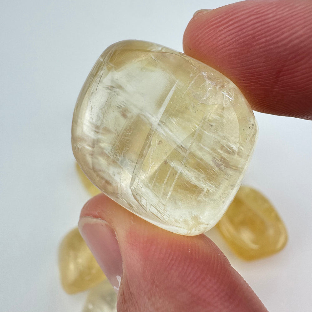 Geel Gouden Calciet trommelsteen