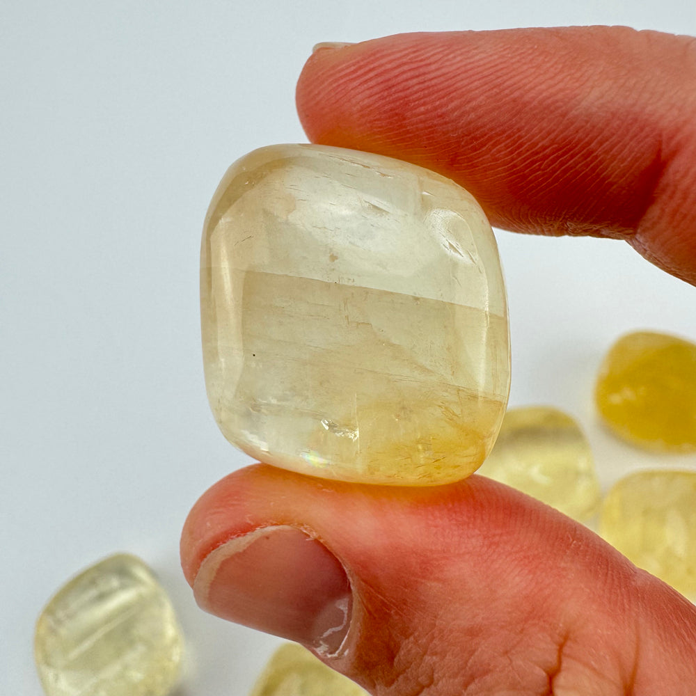 Geel Gouden Calciet trommelsteen